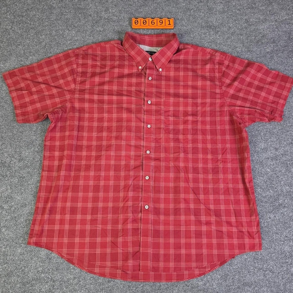 Van Heusen Red, white, and black plaid button-up shirt. Size XXL